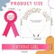 Birthday Girl Set - Rose Red - Sash, Crown, and Award Ribbon for Girls' Birthday Party Decorations